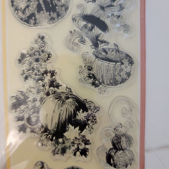 Inkadinkado CREEPY LANE PUMPKINS #60-30185 Clear Cling Stamps Set of 5 NEW - Picture 5 of 6